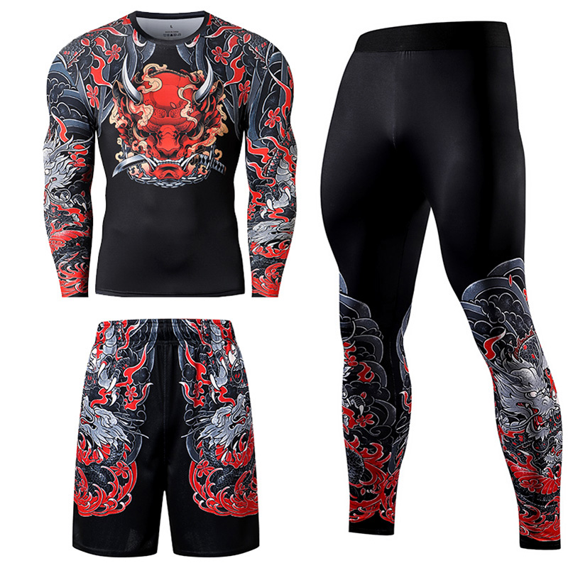 Compression Long Pant - 2/3PCS 남자 주짓수 운동복 압축 세트