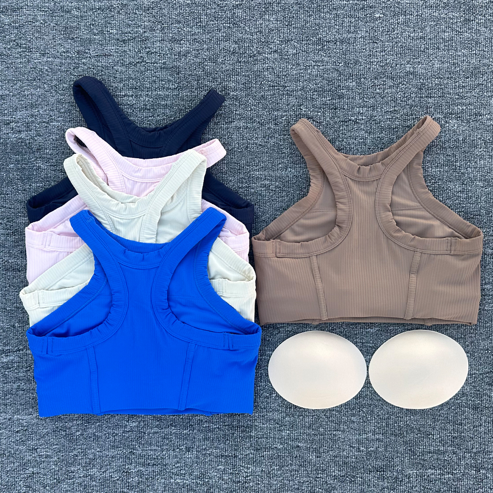 Tank Top Ribbed - 여성 요가 브래지어 탱크 탑 피트니스