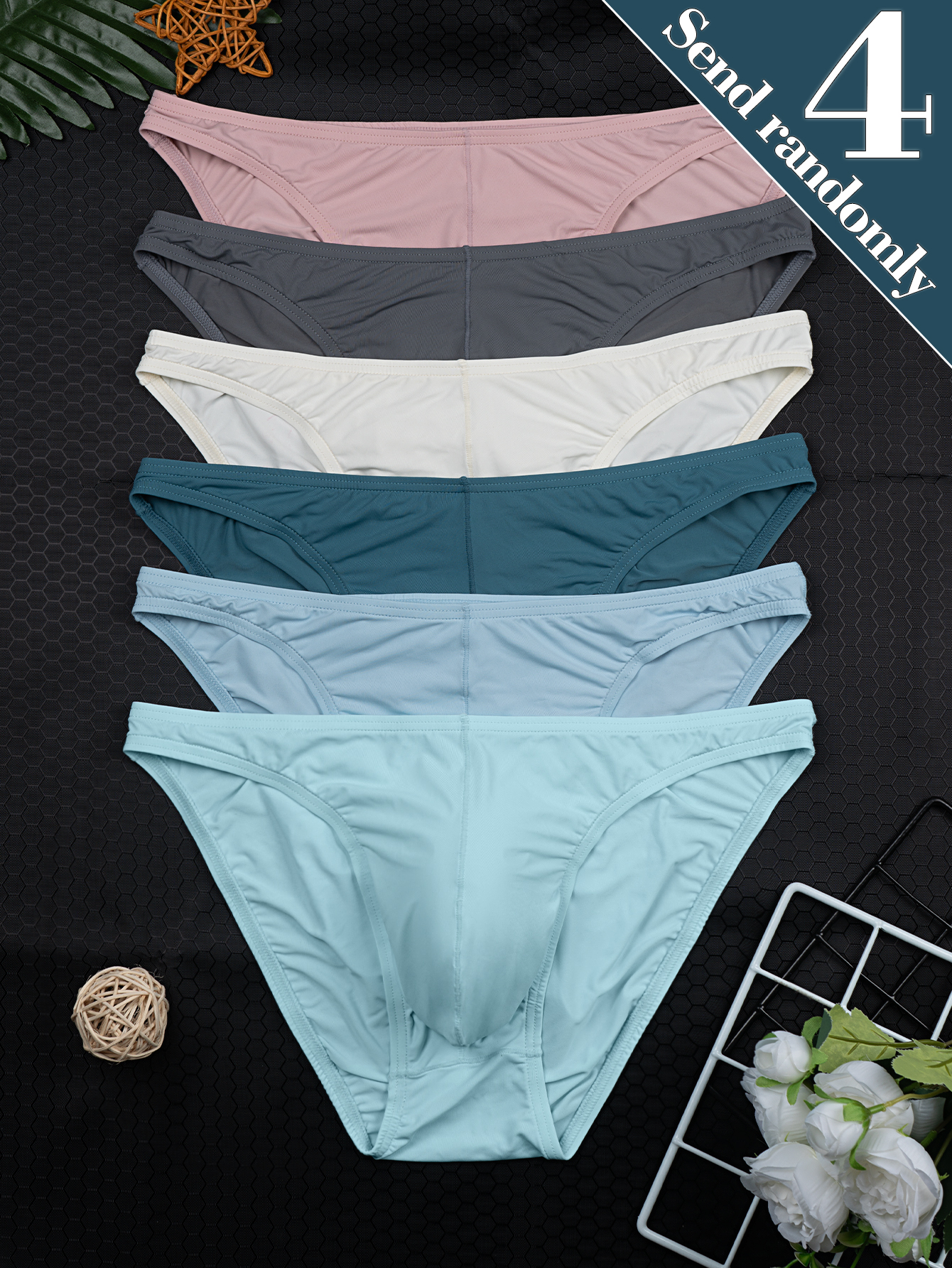 Multi Pack Underwear - 4팩 랜덤 컬러 남성용 새 여름