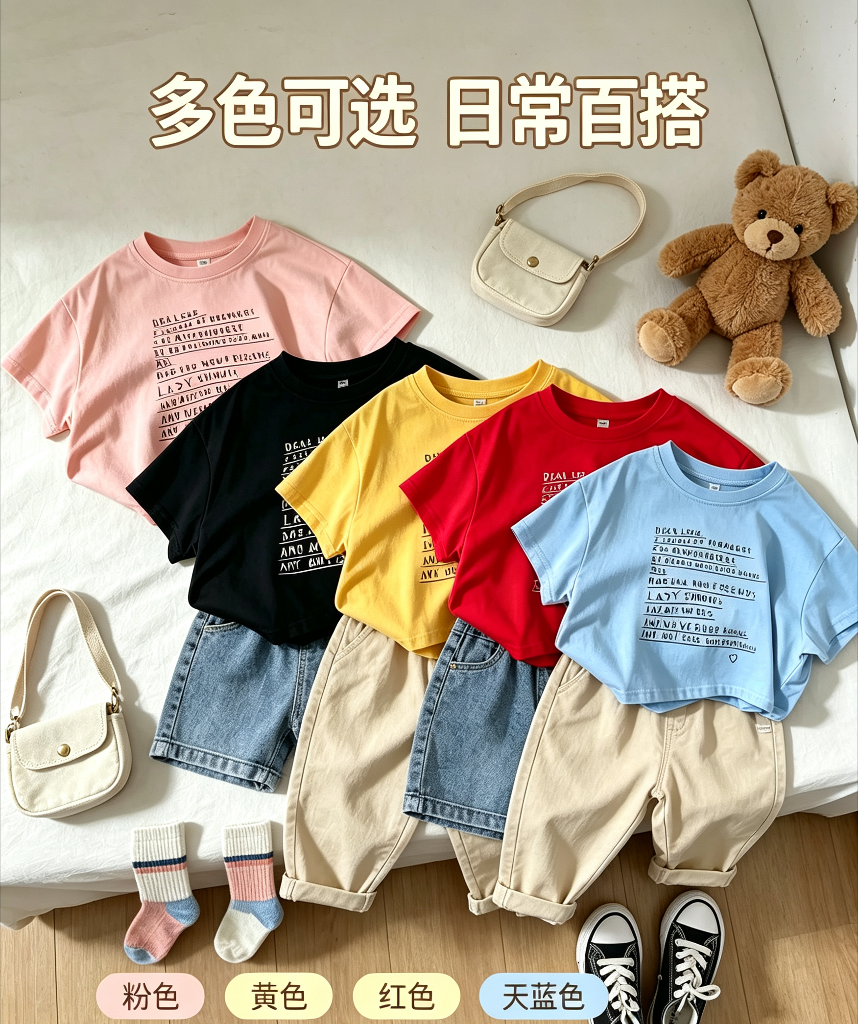 Undershirt Crew Neck - 어린이 고품질 부티크 다용도 티셔츠 키즈