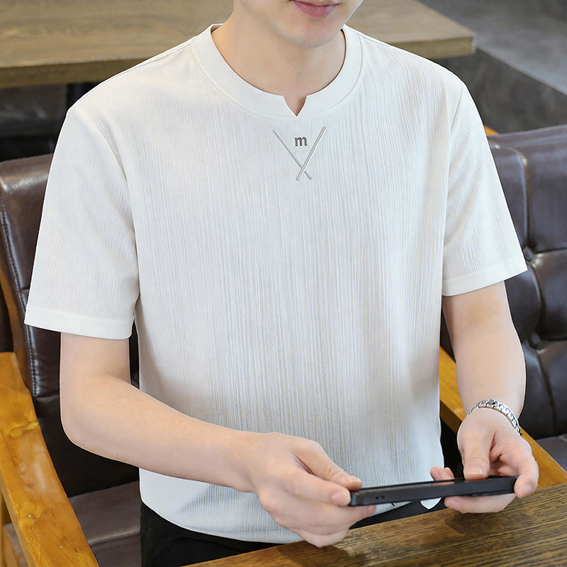 새로운 스타일 크루넥 크링클 텍스처 통기성 남성 반팔  - Undershirt Crew Neck 리뷰 및 가격