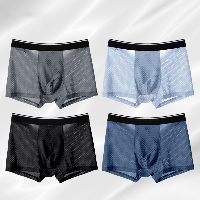 8 개/몫 남자 팬티 얼음 실크 남성 속옷 통기성 여름 - Boxer Shorts Modal 리뷰 및 가격