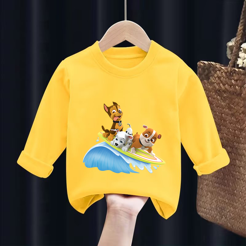 PAW Patrol 긴 소매 티셔츠 애니메이션 체이스  - Undershirt Crew Neck 리뷰 및 가격