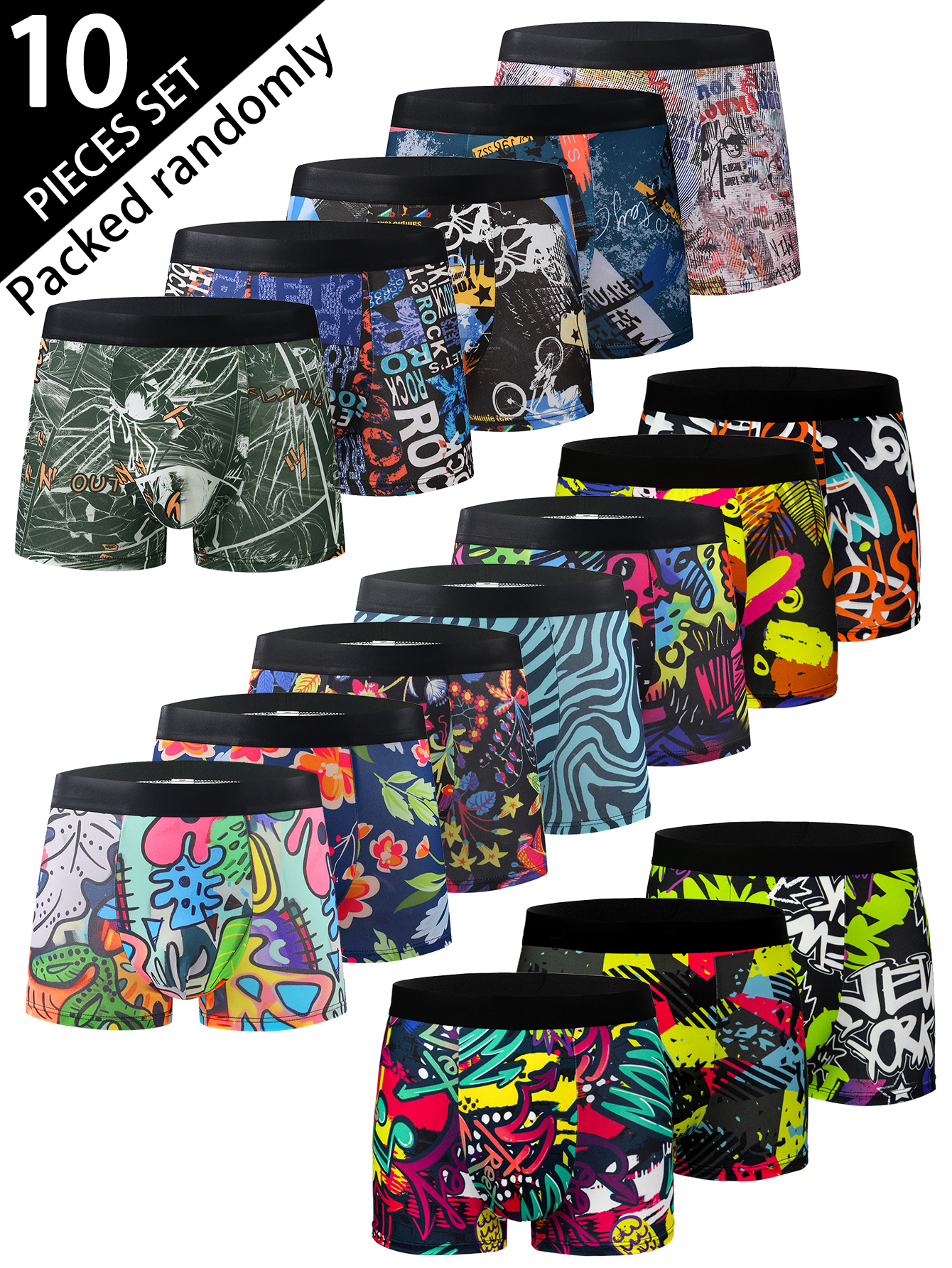 10팩 패셔너블한 남성용 복서 반바지, 편안하고 부드럽 - Multi Pack Underwear 리뷰 및 가격