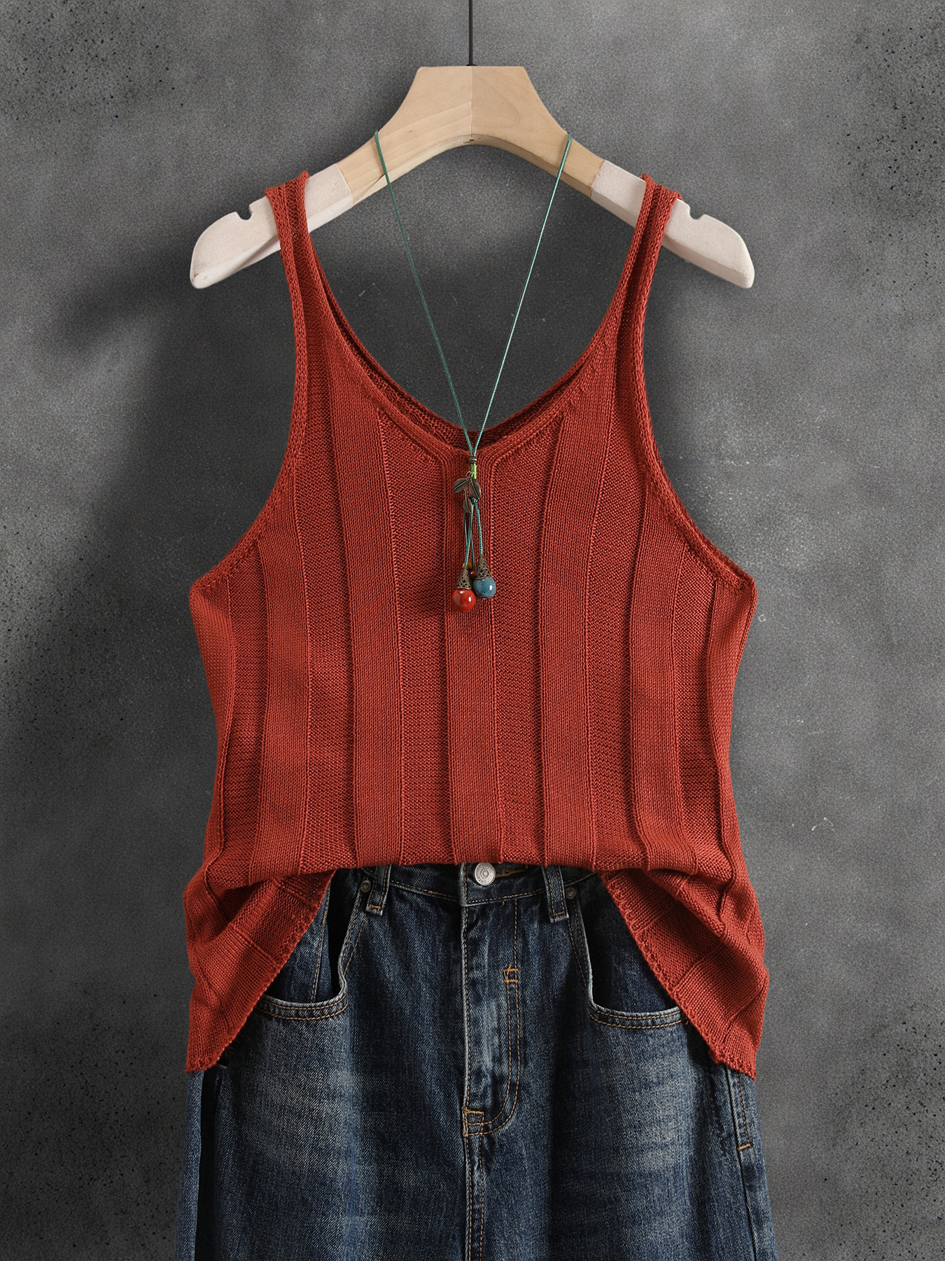 여성 V넥 골지 니트 탱크탑 2026 봄 여름 캐주얼  - Tank Top Ribbed 리뷰 및 가격