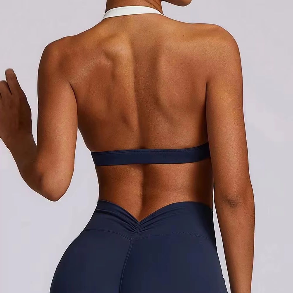 섹시한 스크런치 스포츠 브라 짐 탑 여성 넥 행잉 백  - Quick Dry Underwear 리뷰 및 가격