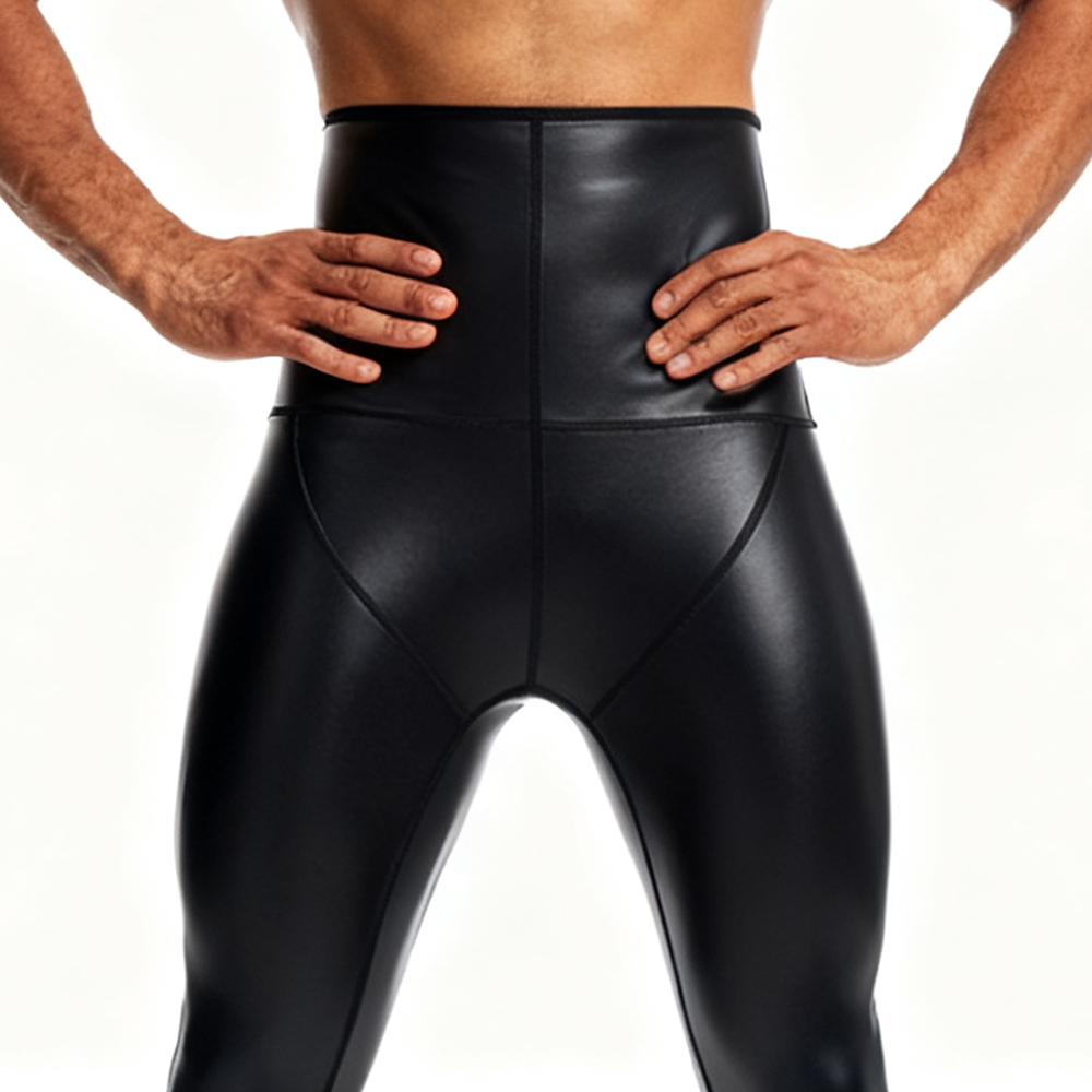 섹시한 남성용 PU 가죽 롱 팬츠 블랙 하이웨이스트 스 - Compression Long Pant 리뷰 및 가격