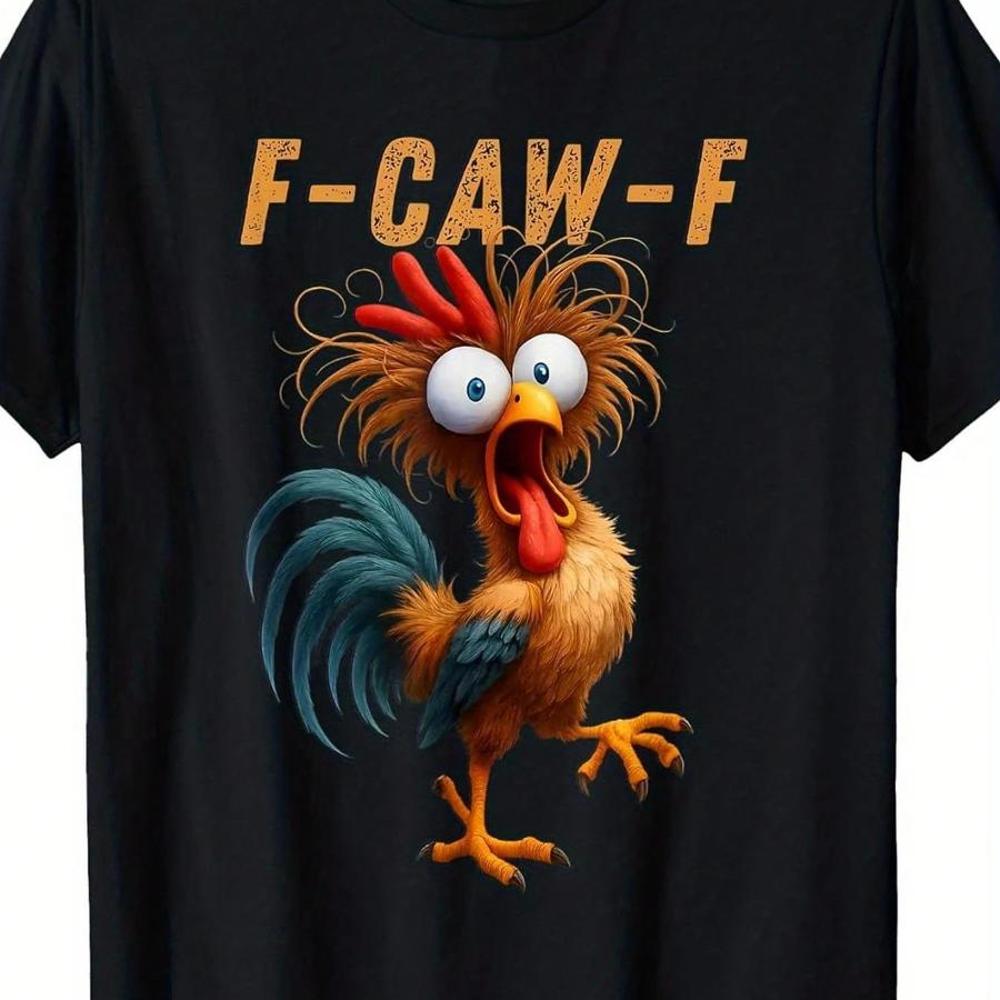 남성용 S F-Caw-F 카툰 수탉 프린트 티셔츠_ 빈 - T Shirt Tight Fit 리뷰 및 가격