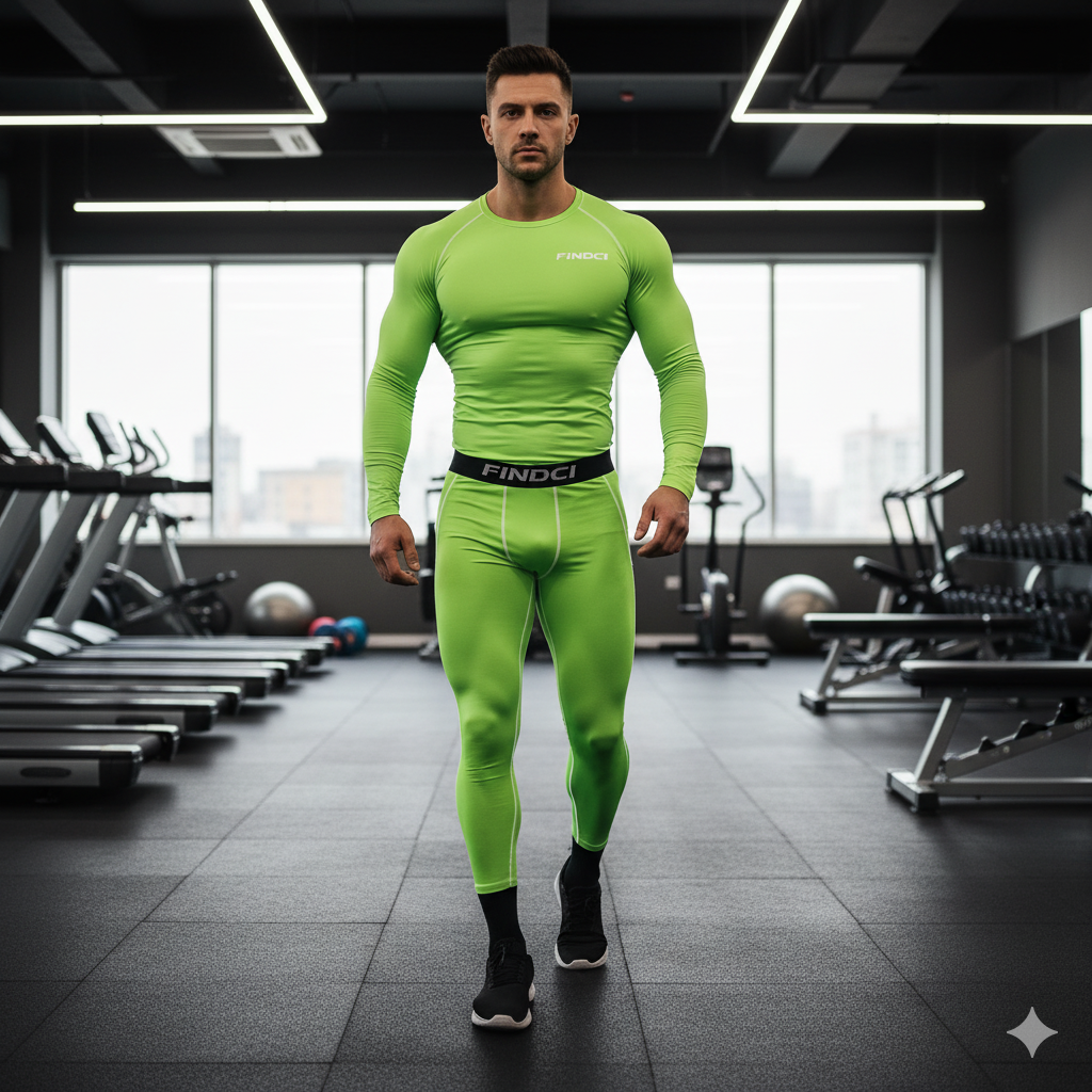 FINDCI 남성용 스포츠 러닝 세트 압축 셔츠 + 바 - Compression Long Pant 리뷰 및 가격