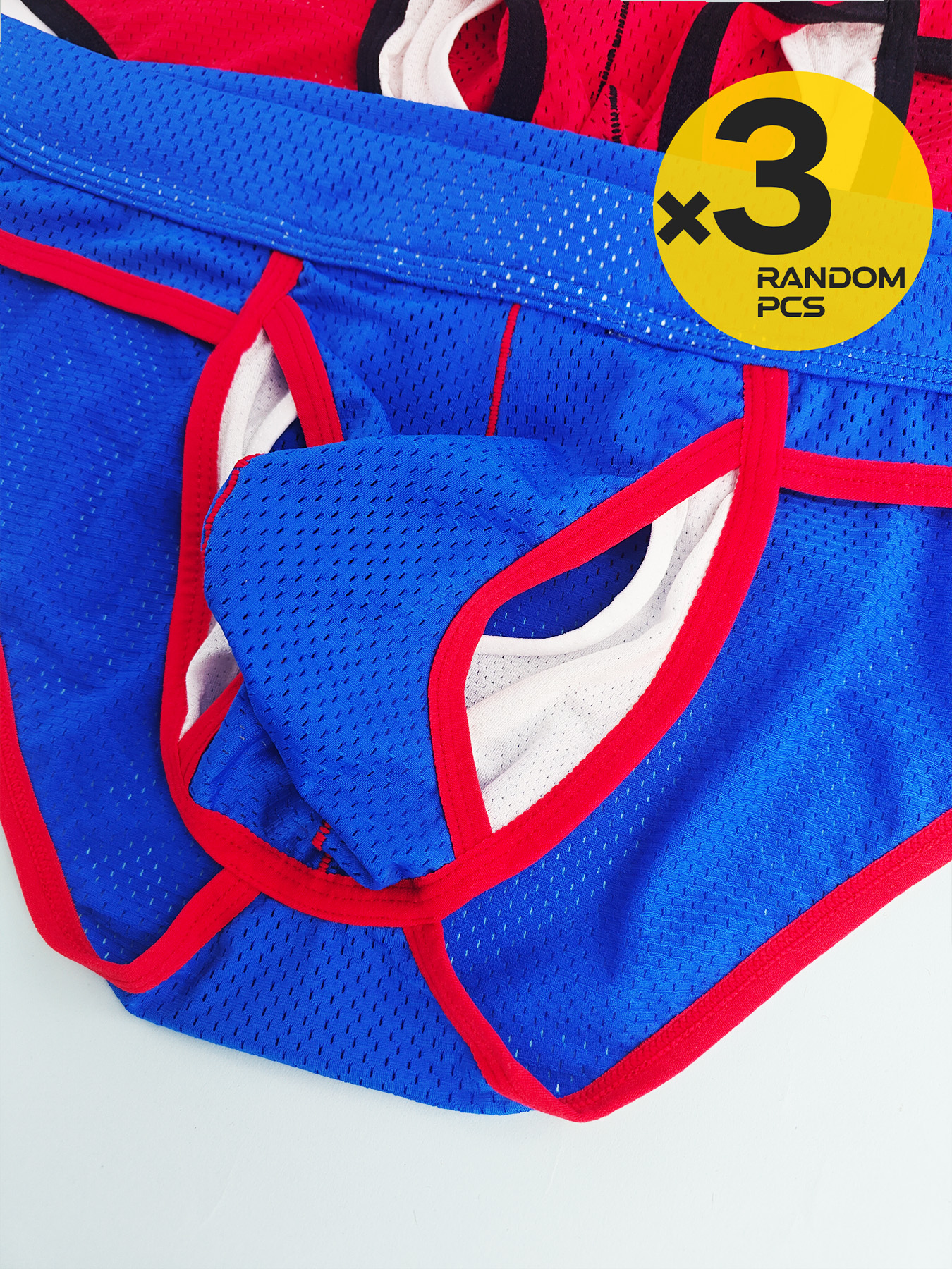 3Pcs 남성 메쉬 복서 브리프 대비색 트림 U 볼록  - Mesh Sport Boxer 리뷰 및 가격