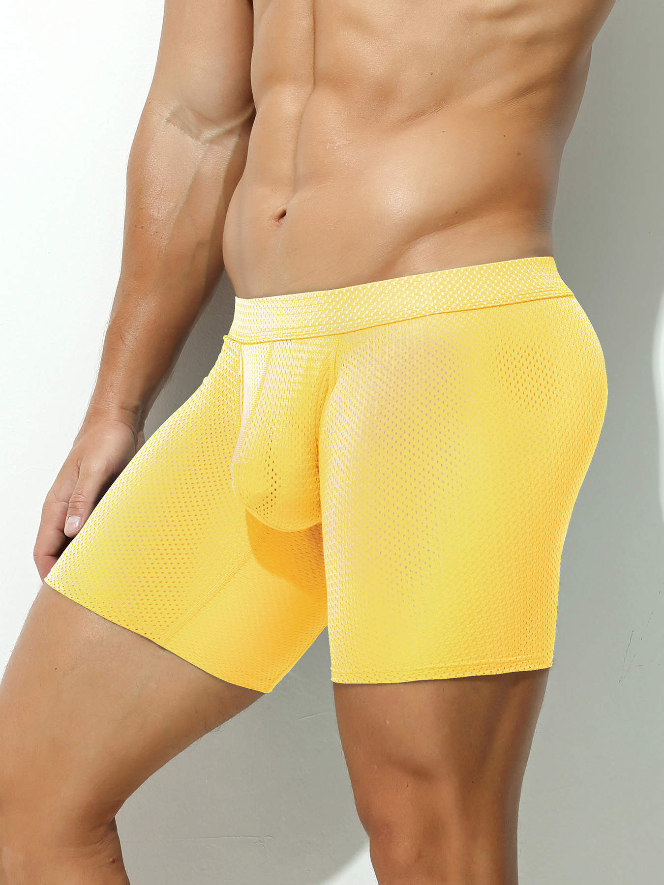 남성용 롱 박서 팬티 1개, 섹시한 U자형 메쉬 통기성 - Mesh Sport Boxer 리뷰 및 가격